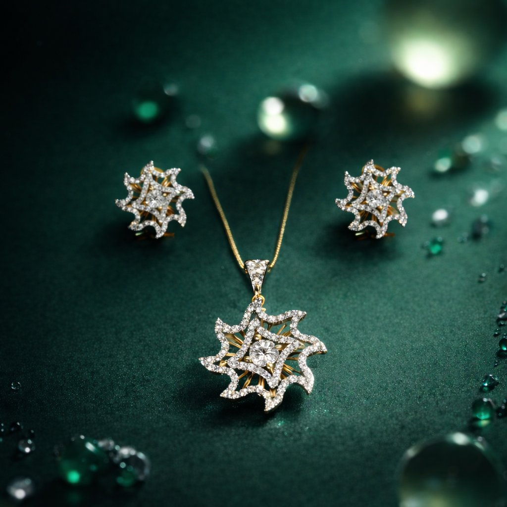 Diamond Locket Set