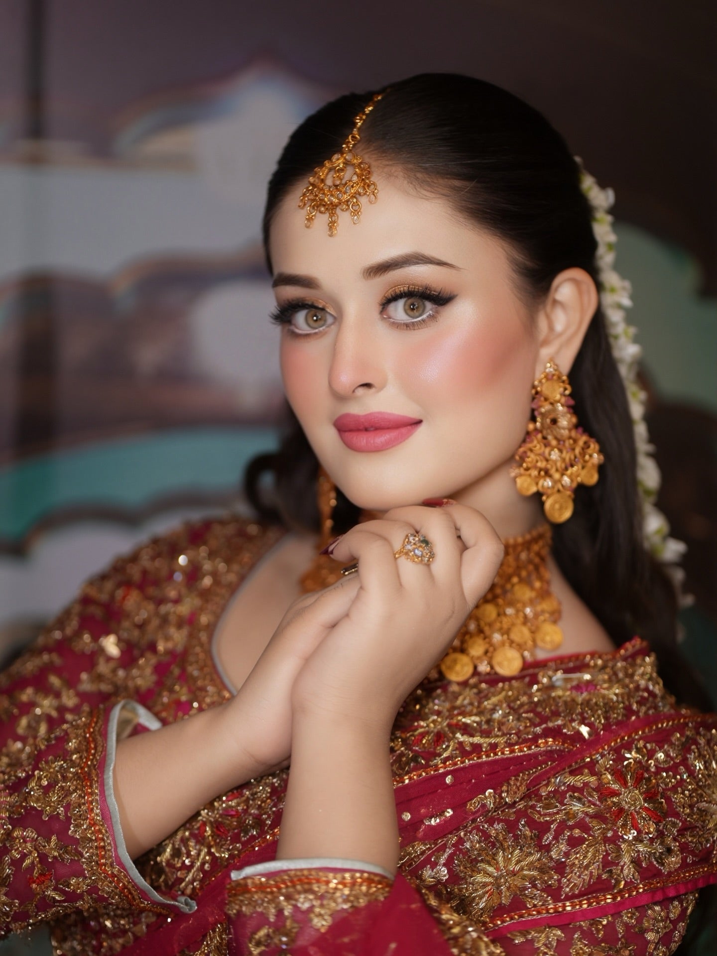 Shendi Celebration Jewellery worn in the original Mohsin Qayyum Jewellers model shoot
